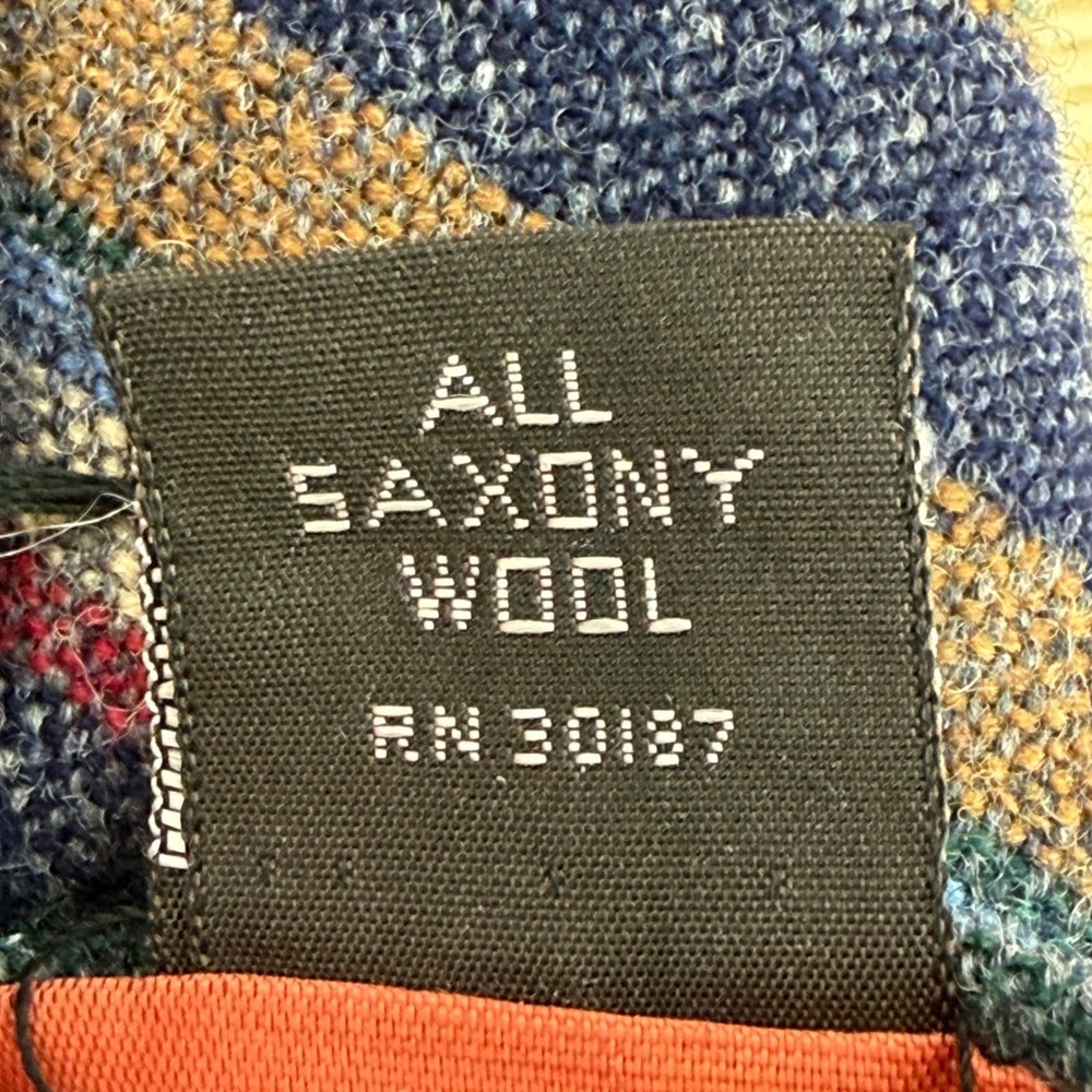 Vtg JOHN HENRY Lancashire Saxony Wool Tie Men Colorful Striped Woven in England - Picture 5 of 6